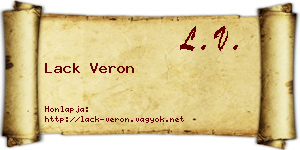 Lack Veron névjegykártya